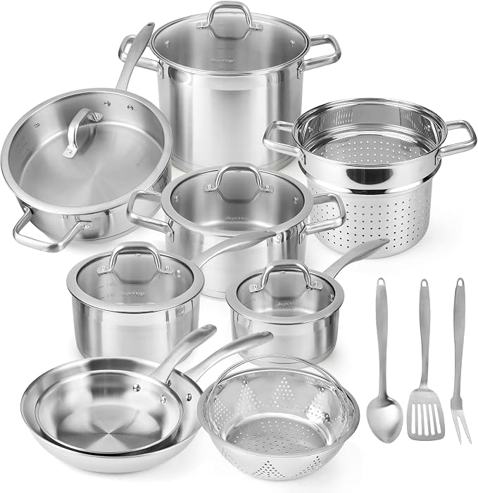Duxtop Stainless Steel Pots and Pans Set, 17PC Induction Cookware Set by duxtop