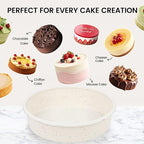 Vinino 10 Inch Silicone Round Cake Pan with Metal Reinforced Frame, Nonstick Silicone Springform Pan for Baking Suitable for Making Layers, Cheese & Chocolate Cakes