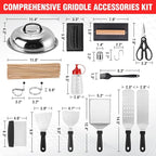 128 PCS Griddle Accessories Kit - Premium Flat Top Grill Accessories Set for Blackstone & Camp Chef, Stainless Steel BBQ Tool Utensils Gift Grilling Set for Lover Outdoor Men Women dad