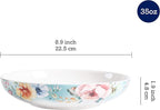 Bico Margret's Garden Pasta Bowls, 35oz Salad Bowl Set of 4, Large Ceramic Serving Dinner Bowls for Soup and Cereal, Microwave and Dishwasher Safe, Gift for Housewarming and Thanksgiving