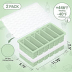 1/2 Cup Silicone Freezer Molds with Lid, 2-Pack Silicone Freezer Trays for Soup, Sauce & Broth – Meal Prep Containers, Large Ice Cube Tray, Oven & Dishwasher Safe