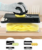 Vegetable Chopper Mandoline Onion Slicer - Multifunctional Food Cutter with Container, Pro Mandoline Slicer, Dicer Cutter, Kitchen Gadgets & Home Essentials