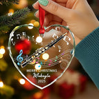 Customized Piccolo Instrument Glass Christmas 2025 Ornament, Personalized Year Text Name Piccolo Player Xmas Ornaments Gift for Husband Wife Dad Mom Kids, Unique Piccolos Musical Instrument Ornament