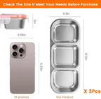 Bandesun Stainless Steel Snack Containers for Kids & Adults, 3 Pack Leek Proof Metal Bento Lunch Box with with lids, Lunchable Containers for Travel, School, Home - Stackable Bento Snack Box