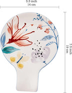 Bico Blossom Symphony Spoon Rest for Stove Top, Ceramic Spoon Holder for Kitchen Counter, Easy to Clean Coffee Spoon Rest Dishwasher Safe, Kitchen Cooking Utensil Rest for Ladles Spatula