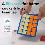 1 Tbsp & 2 Tbsp Silicone Freezer Molds - Perfect for Storing Garlic, Herbs, Ginger, Pesto, Tomato Paste, Lemon Juice,Vegetable Purees,Purees and More - Silicone Food Freezer Tray (Blue 2 Pack)