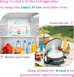Cake Carrier With Lid And Handle, Bpa-Free Cake Holder With Lid For 10 Inch Round Cake Carrier With 10 pcs Round Golden Cake Boards And Portable Insulated Bag