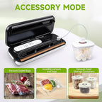Vacuum Sealer for Food - Tempered Glass Panel, LED Touch Control, Digital Display, Pulse/Moist/Dry/Seal/External Suction Modes, Includes 30 Vacuum Bags & Built-in Cutter(White)