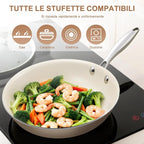 10.25 Inch Ceramic Nonstick Frying Pan Skillet - PFAS-Free, Non-Toxic, Oven Safe & Induction Ready, Aluminum Cookware with Stainless Steel Handle