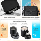 Lunch Box Set with Bento Box Container, 17OZ Stainless Steel Food Soup Thermo, Kids Water Bottle & Portable Insulated Lunch Bag – Leakproof, Hot/Cold Retention for School, Travel (Black)