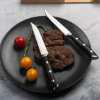 Alata 8-Piece Steak Knives Set, 4.7 Inch with Serrated Edge Razor-Sharp Dinner Knives, Full-Tang Construction, Dishwasher Safe