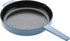 KitchenAid Enameled Cast Iron Frying Pan/Skillet with Helper Handle and Pour Spouts, 12 Inch, Blue Velvet