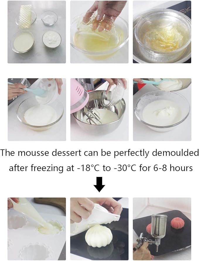 OCPO KITCHEN Tall Cylinder Silicone Molds for Mousse Cake, 3D Silicone Baking Mold for Brownie French Dessert Pastry Ice Cream Cake Decoration Mold, Cylinder Shape (8-cavity)