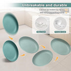 12 Pcs Unbreakable Deep Dinner Plates Set, 9 inch Reusable Plastic Wheat Straw Plates, Microwave and Dishwasher Safe Plate for Kitchen, Lightweight Plate for Dessert, BPA Free, 6 Colors