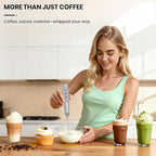 Milk Frother Handheld Rechargeable, Frother Wand Drink Mixer Electric Whisk for Coffee, Detachable With 3 Stainless Whisks, Hand Mixer for Lattes, Cappuccino, Matcha, Egg, No Stand, Silver