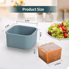 1/2 Cup Silicone Freezer Tray With Lid - Silicone Freezer Molds 8-Pack For meal prep & freezing of various sauces and other dishes, makes 8 perfect 1/2 cup portions cubes (Blue 8 Pack)