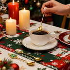 Christmas Teaspoon Gift Set of 4 | Premium 304 Stainless Steel Mirror Finish & Rust-Resistant | Small Spoon for Tea, Dessert & Coffee | Dishwasher Safe Hostess & Holiday Gift | Christmas Table Decor
