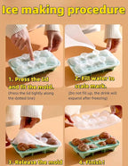 Cute 3D Cat Silicone Ice Cube Tray Mold Cartoon Animal Ice Box BPA-Free (Pink)