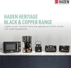 Haden Heritage 1.7 Liter Stainless Steel Electric Water Kettle Bundled with 2 Slice Wide Slot Stainless Steel Toaster, Black & Copper