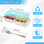 4 PCS Stainless Steel Snack Containers with Lids, Reusable Double Compartment Grab and Go Bento Lunch Box for Adult (4 Snack Containers+4 Forks)