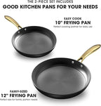 imarku Cast Iron Skillets, Non Stick Frying Pans 2Pcs - 10 inch & 12 Inch Frying Pan Set, Long Lasting Frying Pans Nonstick, Professional Nonstick Frying Pan Easy Clean, Christmas Gifts for Women Men
