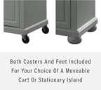 Crosley Furniture Alexandria Stainless Steel Top Rolling Kitchen Island Storage Cart, Microwave Stand, Gray