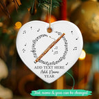 Customized Text Name & Year Bassoon Christmas Ornament, Bassoon Musical Instrument Ceramic Ornament for Xmas Tree, Personalized Music Lover Christmas Tree Ornaments 2025, Gift for Bassoonist