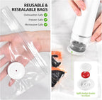Vacuum Sealer for Food, with 30 Reusable Vacuum Bags, Handheld Vacuum Sealer with Auto-Stop、Detachable Filter and Visible Water Tank, Seal Meal Saver