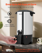 VEVOR Commercial Coffee Urn, 40 Cup 6 L Hot Beverage Dispenser with Dripless Faucet, Quick-Brewing Commercial Coffee Maker, with Stainless Steel Liner, for Catering, Business, Church & Restaurant