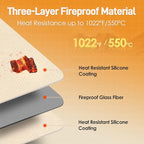 Heat Resistant Mats for Countertop - Fireproof 16x20in Heat Resistant Mats for Air Fryer - Kitchen Countertop Protector for Air Fryer, Coffee Maker, Stand Mixer, Toaster, Oven 2PCS - Khaki
