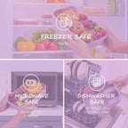 MISS BIG Lunch Box Kids, Leak Proof Lunch Containers, Mom’s Choice No BPAs and No Chemical Dyes Bento Box for Kids,Microwave and Dishwasher Safe Lunch Box (Purple M)