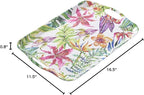 Blue Boat 16.5" x 11.5" Rectangular Serving Trays Set of 2 Floral, Light Weight Easy to Clean Sturdy Stackable Melamine Serving Tray with Handle, Fruit, Snacks, and Desserts Trays