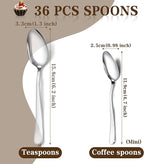 Pleafind 36Pcs Coffee Spoons, 4.7 Inch Spoons Silverware, Stainless Steel Tea Spoon, Mini Spoon, Mirror Polished Teaspoons for Home, Kitchen, Restaurant, Dishwasher Safe