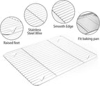MCIRCO 6 Piece Stainless Steel Baking Sheet with Rack with Silicone Baking Mat Set (2 Pans + 2 Racks + 2 Mats), 12.4 x 9.6 x 1 Inch Cookie Sheet with Cooling Rack, Easy Clean
