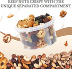 SOLIGT 2 Pack Overnight Oats Containers with Lids, Folding Spoons and Divided Compartments for Fruit & Nuts, Small Glass 16oz Mason Jars for Oatmeal Yogurt Parfait