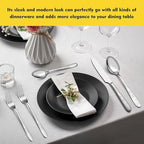 40 Piece Silverware Set, Service for 8, EIUBUIE Premium Stainless Steel Cutlery Set, Mirror Polished Flatware Sets with Pattern Handle, Modern Kitchen Eating Utensils Sets