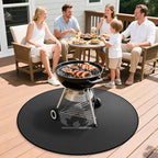48" Fire Pit Mat for Solo Stove Bonfire: Round Fireproof Under Grill Mat Heat Insulated Indoor Fireplace Pad Protector for Decks, Patios, Grass, BBQ Smoker, Portable Reusable Oil-Proof and Waterproof