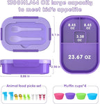 Lunch Box Kids Adult Bento Box Bento-Style Lunch Box 1300ml Ideal Portion Size Leak Proof for Teens Toddlers, BPA Free Lunchbox Containers for School Work Picnic (Purple)