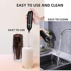 Rechargeable Electric Milk Frother Handheld, Coffee Frother with USB C Charging Stand, Powerful Frother Wand Whisk, Drink Mixer for Lattes, Hot Chocolate, Matcha, etc