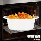 Enameled Cast Iron Oval Dutch Oven, 7 qt Oval Dutch Oven Pot with Lid and Dual Handles for Braising, for Braising, Broiling, Bread Baking, Frying, White