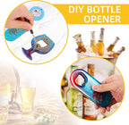 100 Set DIY Stainless Steel Metal Bottle Opener Insert Kits Bronze Resin (Bronze)