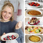 8.6" Oval Serving Bowls, 24 oz Small Oval Bowl for Side Dishes, Salad, Pasta, Snacks, White Ceramic Serving Dish, Set of 4