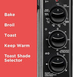 BLACK+DECKER 8-Slice Extra Wide Convection Toaster Oven, Fits 9"x13" Oven Pans and 12" Pizza, Bake, Toast, Broil, and Keep Warm Functions, Countertop Compact Design with Stainless Steel Finish