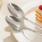 KINGSTONE 4 Piece Dinner Spoon Set, 18/10 Stainless Steel Spoons, Silver Food Grade Table spoons of 4, Metal Spoons for Home, Kitchen, Weddings, Parties or Restaurant, Dishwasher Safe-8.15inches
