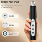 Milk Frother Handheld Rechargeable, Frother Wand Drink Mixer Electric Whisk for Coffee, Detachable With 3 Stainless Whisks, Hand Mixer for Lattes, Cappuccino, Matcha, Egg, No Stand, Black