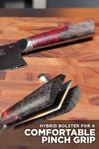 Dalstrong Chef Knife - 8 inch - Spartan Ghost Series - American Forged S35VN Powdered Steel Kitchen Knife - Maple & Red Resin Handle - Razor Sharp Cooking Knife