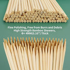 10" Barbecue Skewers, Bamboo Wooden Kabob Skewers for Appetizer, Fruit, Sausage, Chocolate Fountain, Kebob Skewer Stick, Organic Wood Food Sticks for BBQ Grilling, Kitchen (Φ=4mm Thick, 100PCS)