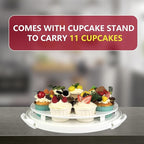 TMRIOPELP Tall Cake Carrier with Lid and Handle Insulated Cake Container Cake Transport Carrier Ideal for Pies Cupcakes and Pastries Perfect for Safe and Secure Cake Delivery (Red, 12 inch)