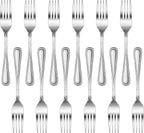 New Star Foodservice 58468 Bead Pattern 18/0 Stainless Steel, Dinner Fork 7.7-Inch Set of 12