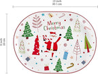 Bico Christmas Merry Crew Ceramic 16 inch plus 12 inch Ceramic Oval Platter, Set of 2, for Serving Turkey, Steak, Salad, Microwave & Dishwasher Safe